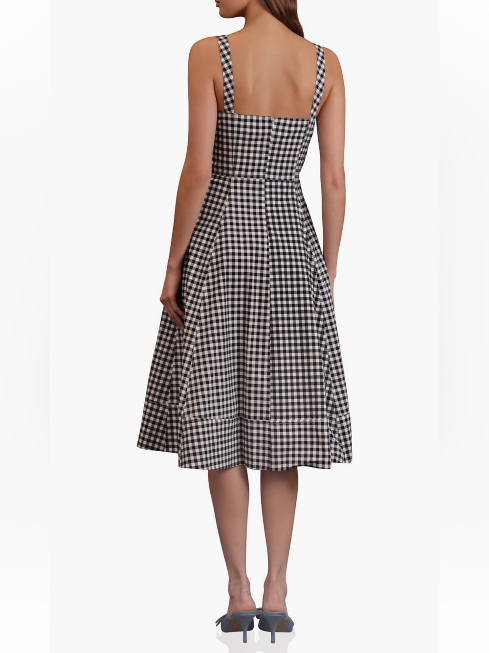 Bailey 44 Black and White Gingham Checkered Midi Dress Size 8 NWOT - Picture 14 of 14